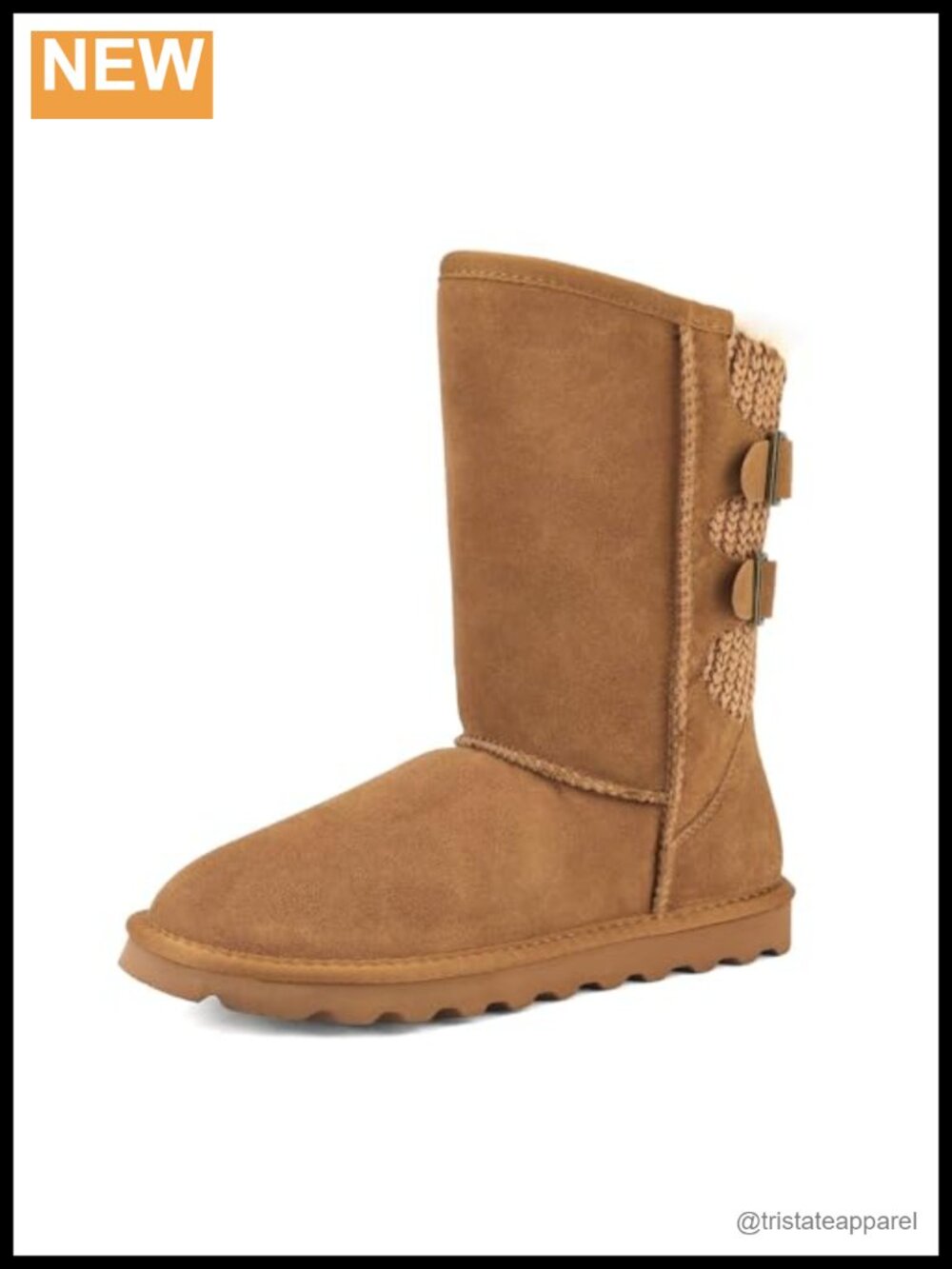 Mid Calf Winter Snow Boots Faux Fur Lining Suede Textile